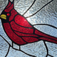 Clara the Cardinal Red Stained Glass Window Panel - 11-in - Mellow Monkey