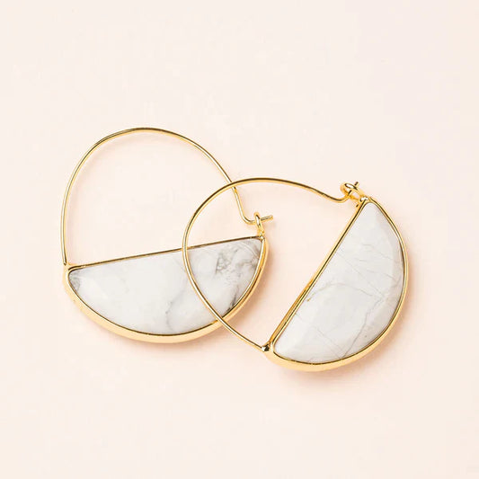 Howlite Prism Hoop - Gold - Mellow Monkey