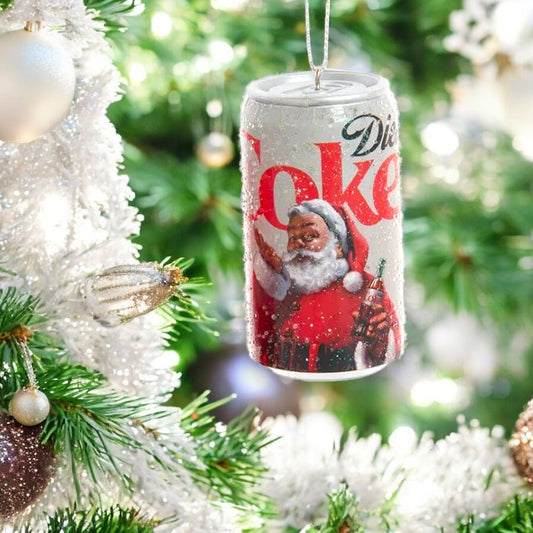 Diet Coke Coca-Cola® Santa Can Ornament - 3-in - Mellow Monkey