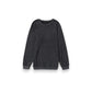 Black Solid Ribbed Knit Round Neck Pullover Sweatshirt - Black - Mellow Monkey