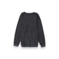 Black Solid Ribbed Knit Round Neck Pullover Sweatshirt - Black - Mellow Monkey