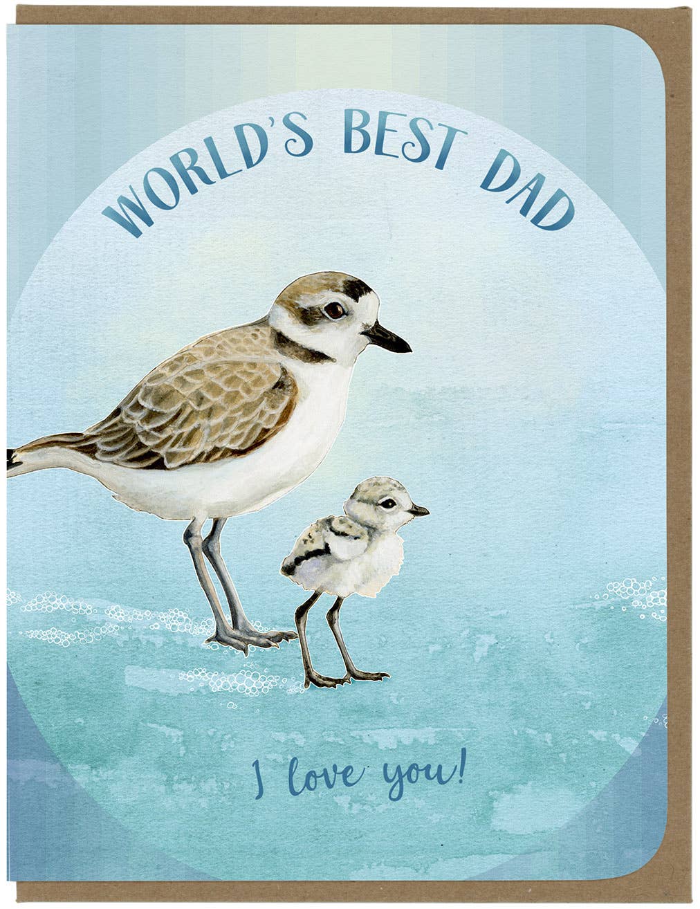 Father's Day Snowy Plovers - Love You Dad - Greeting Card   - Mellow Monkey