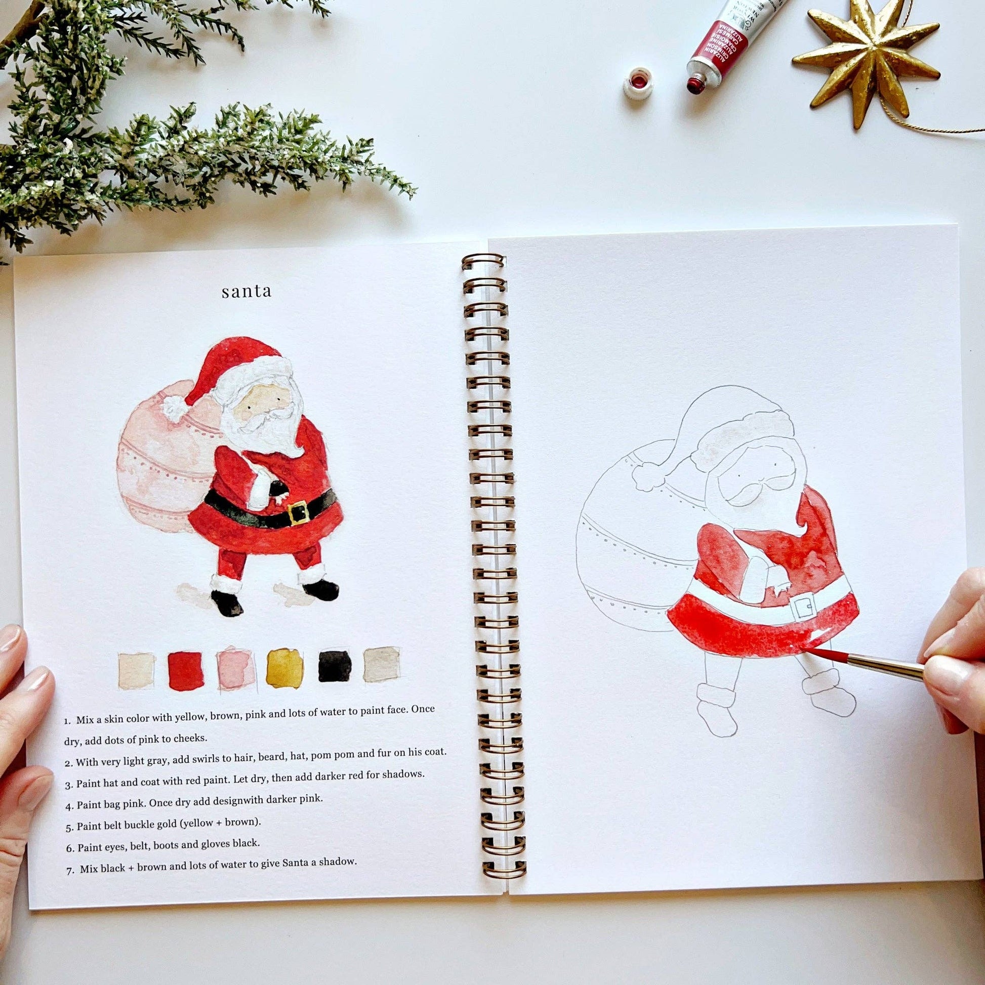 Christmas Watercolor Workbook - Mellow Monkey