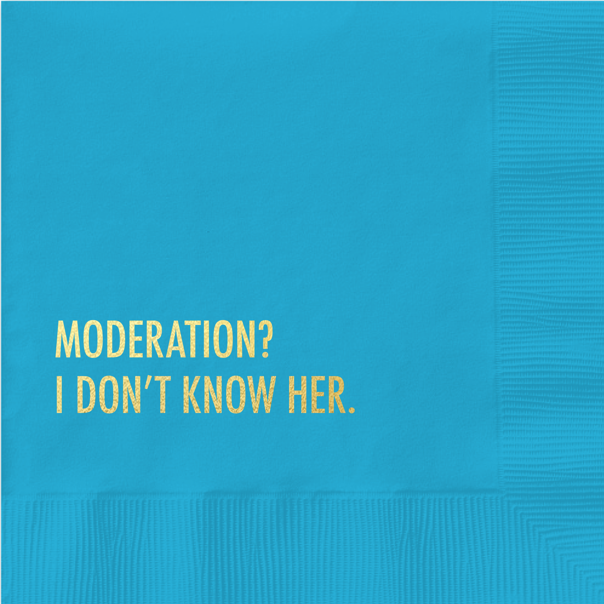 Moderation? I Don't Know Her - Cocktail Napkin - Mellow Monkey