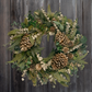 Eucalyptus Winter Wreath With Gold Accent Pine Cones - 18-in