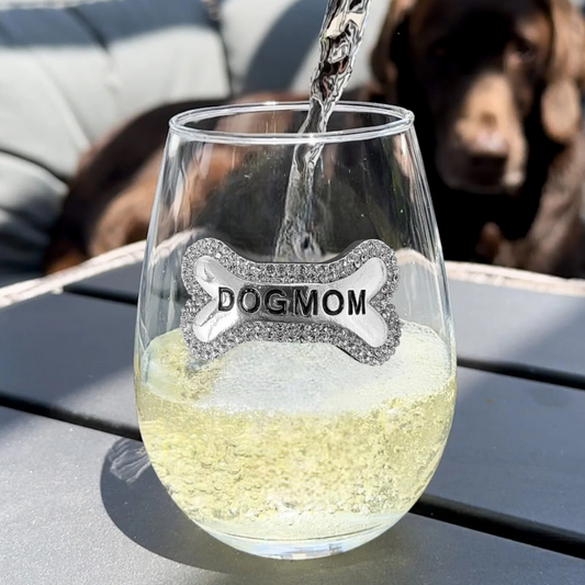 Dog Mom Stemless Wine Glass - Mellow Monkey