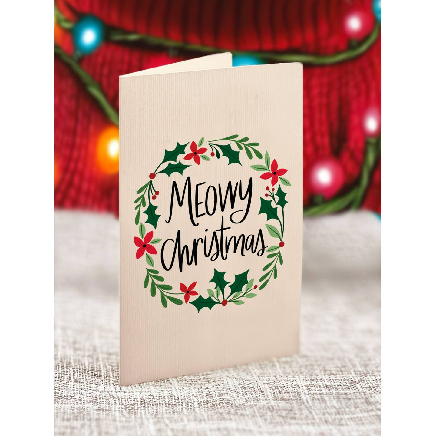 Christmas Kitten - Freshcut Paper Mini Pop-Up Greeting Card - Mellow Monkey
