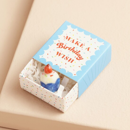 Make a Birthday Wish - Tiny Matchbox Ceramic Token - Mellow Monkey