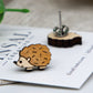Hedgehog - Wood and Stainless Steel Stud Earrings - Mellow Monkey