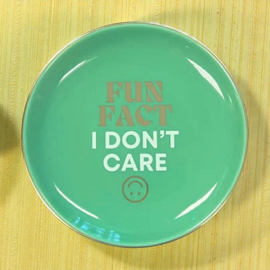 Fun Fact I Don't Care - Round Trinket Tray - Mellow Monkey