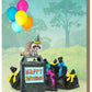 Raccoon Party in the Park - Birthday Greeting Card - Mellow Monkey