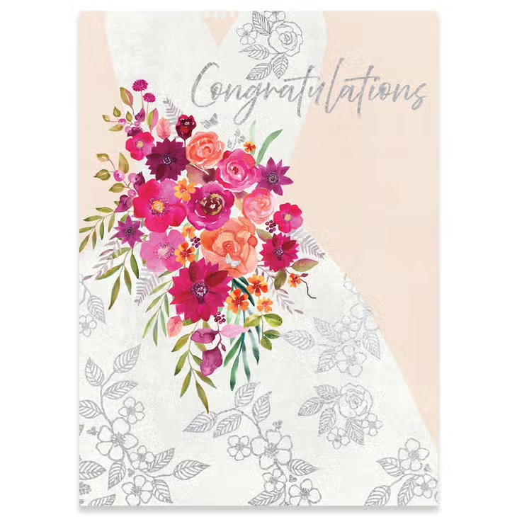 Congratulations Wedding Bouquet - Wedding Shower Greeting Card - Mellow Monkey
