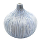 Tiny Congo - Handcrafted Porcelain Bud Vase - White with Blue Stripes -3.2 x 3.2 x 3.4 in - Mellow Monkey