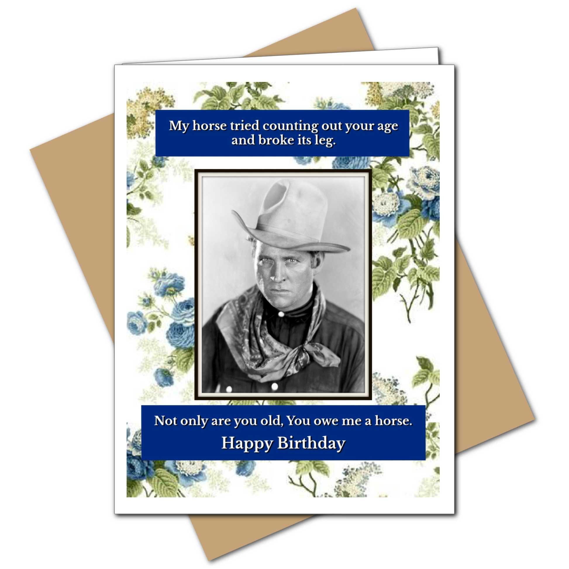 You Owe Me A Horse Birthday Greeting Card - Mellow Monkey