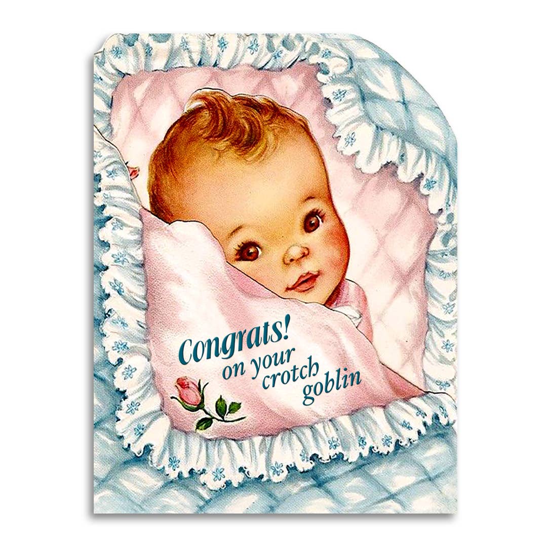 Congrats on Your Crotch Goblin - Baby Shower Card - Mellow Monkey