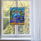 Underwater Blue Ocean Scene Stained Glass Window Panel - 14-in - Mellow Monkey