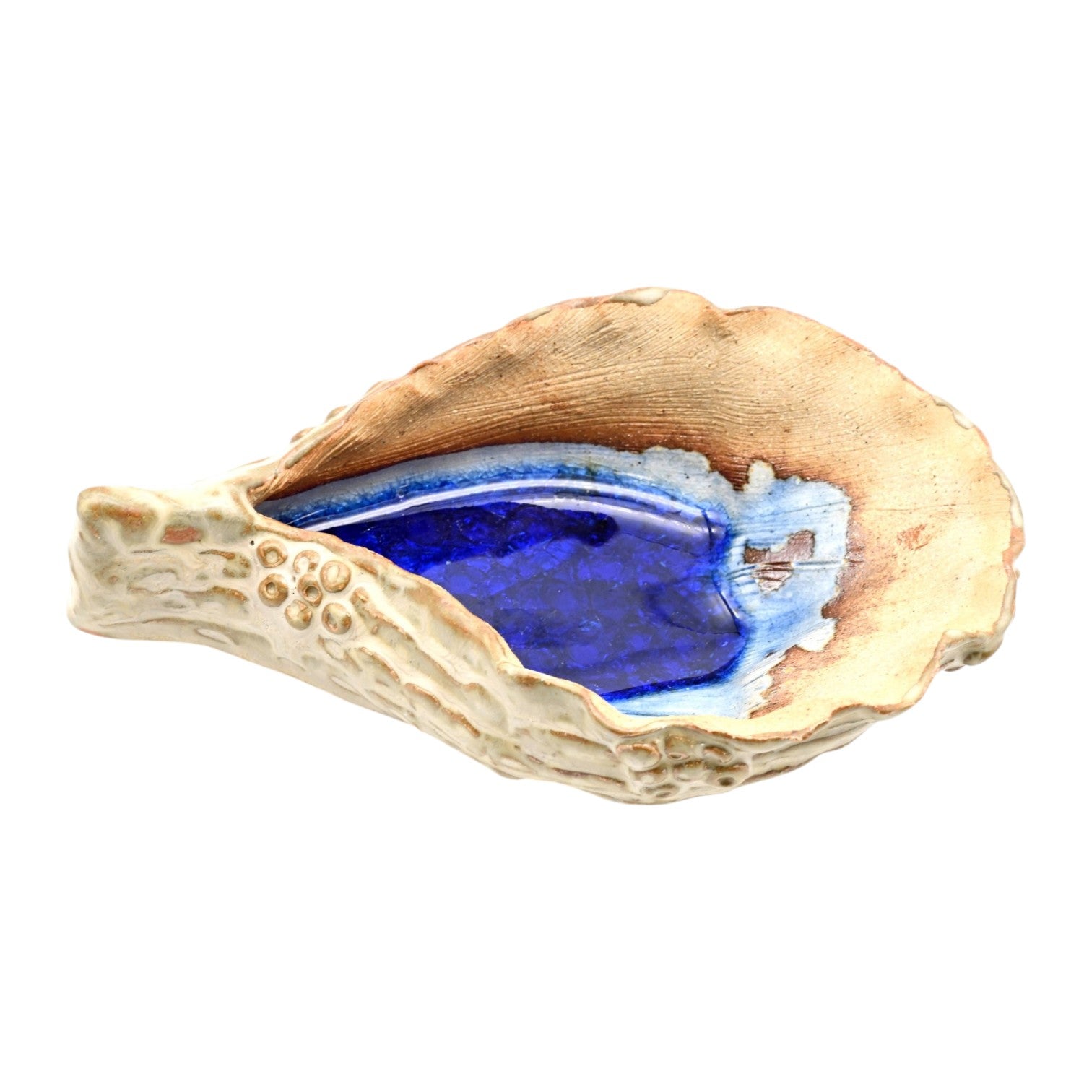 Oyster Blue Geyser - Decorative Plate/Dish - 4-in x 6-1/2 - Mellow Monkey