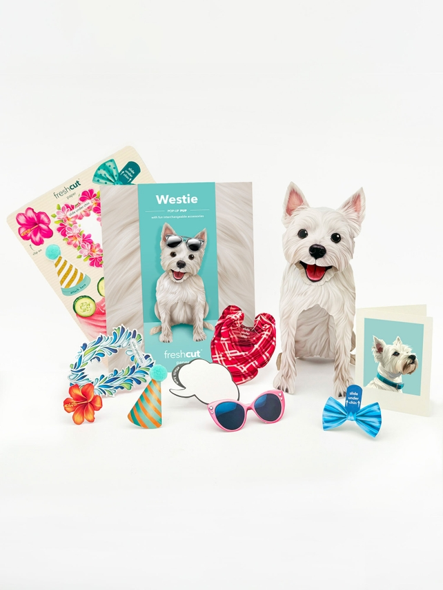Westie - Freshcut Pop-Up Pet Greeting Cards - Mellow Monkey