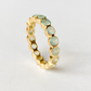 7 Precious Eternity Band Ring in Gold Vermeil: Aqua Blue Chalcedony - Mellow Monkey