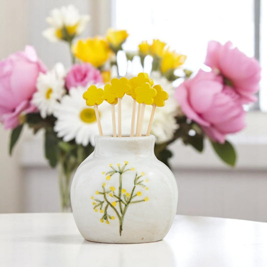 Yellow Flower Toothpick Vase - Mellow Monkey