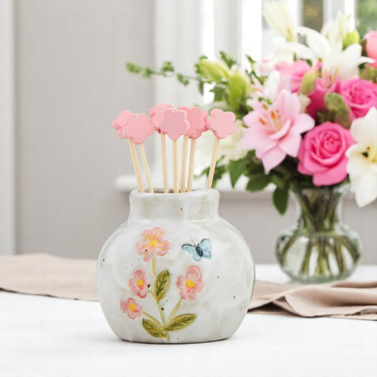 Pink Flower Toothpick Vase - Mellow Monkey