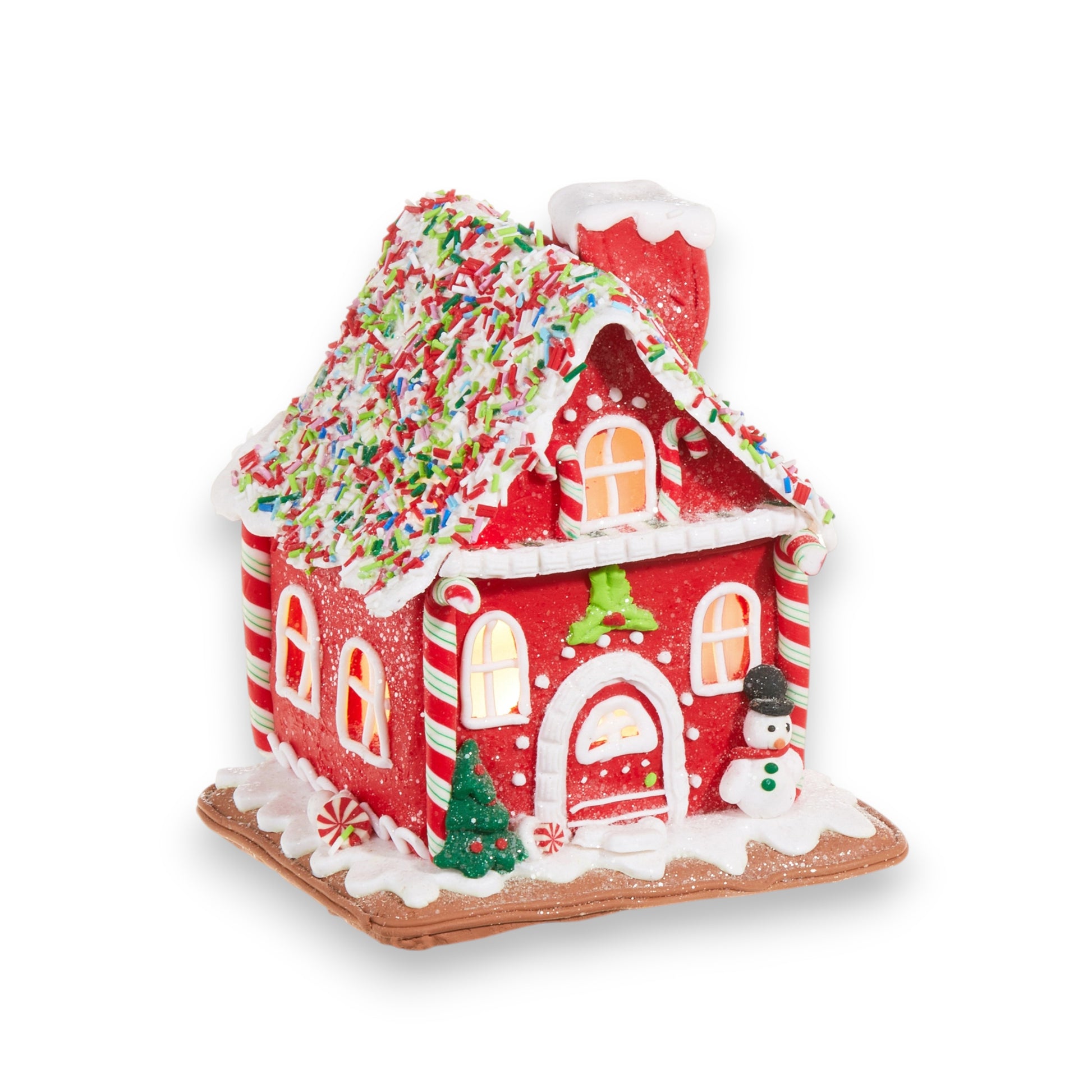 Lighted Gingerbread House - 7-1/4-in - Mellow Monkey
