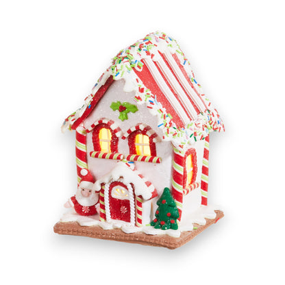 Lighted Gingerbread House - 7-1/4-in - Mellow Monkey