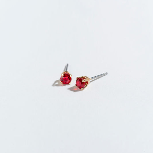 July - Birthstone Ear Sense Earrings - Red - Mellow Monkey