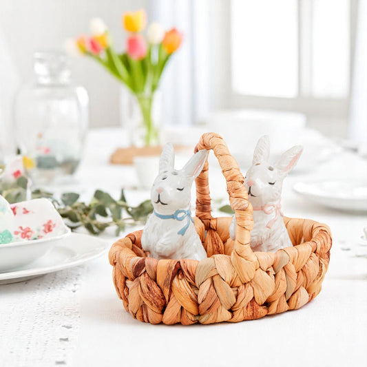 Bunny Salt & Pepper Basket Set - Mellow Monkey