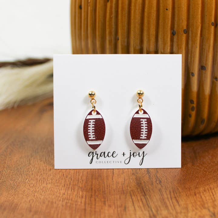 Football Dangle Acrylic Earrings - Mellow Monkey