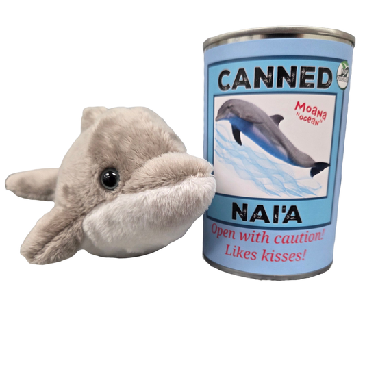 Hawaiian Canned Nai'a- Dolphin Ocean Plush With Jokes And Pop Top Lid - Mellow Monkey