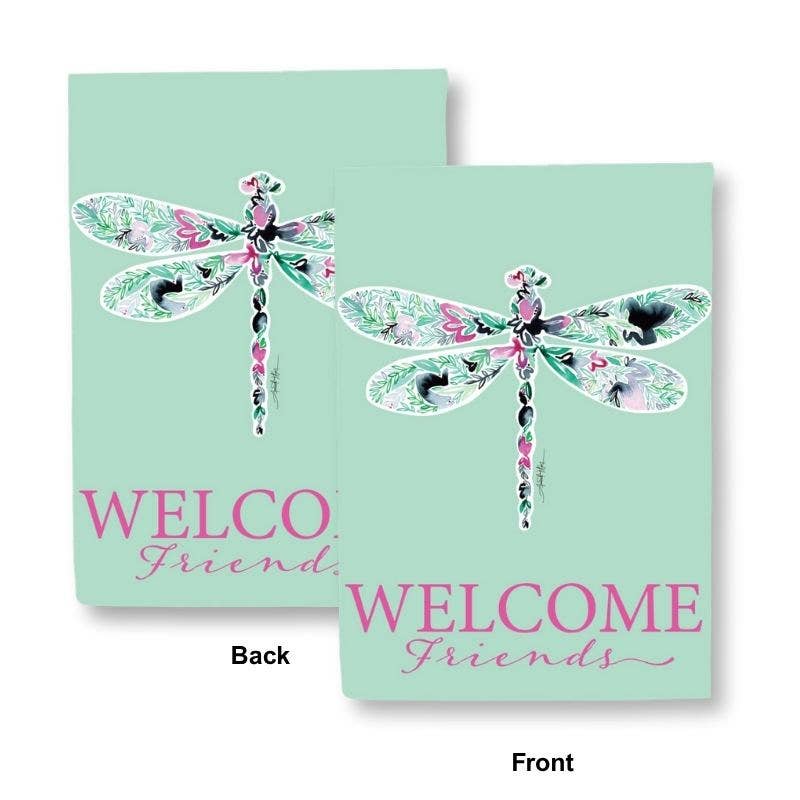 Dragonfly Design Double-Sided Garden Flag - Mellow Monkey