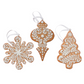 Faux Gingerbread with White Icing Ornament - 4-1/2-in - Mellow Monkey