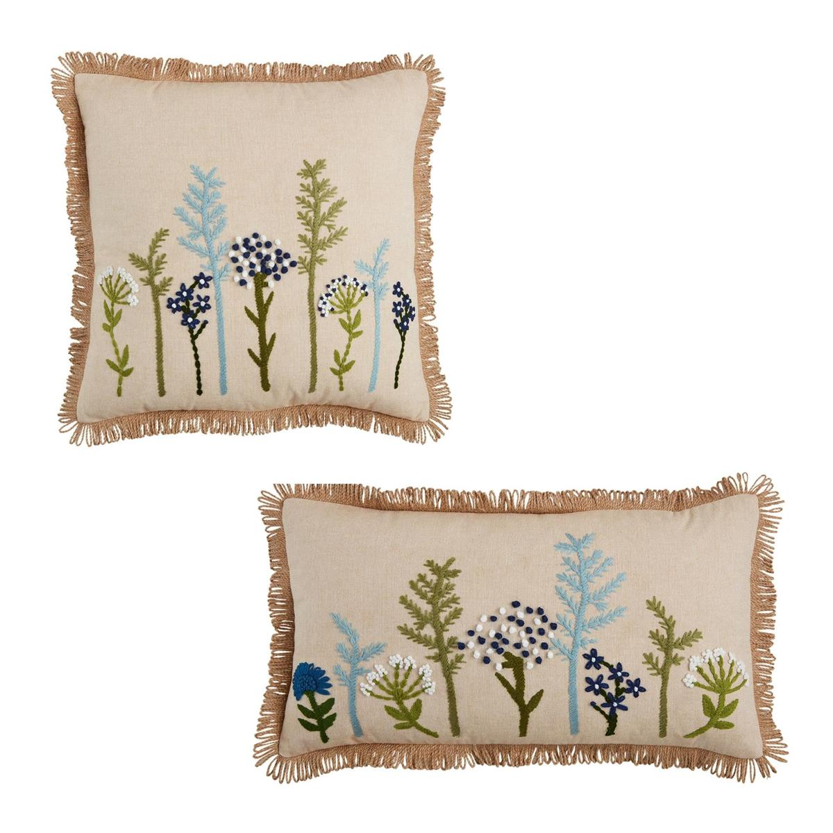 Floral Embroidered Pillow - Mellow Monkey