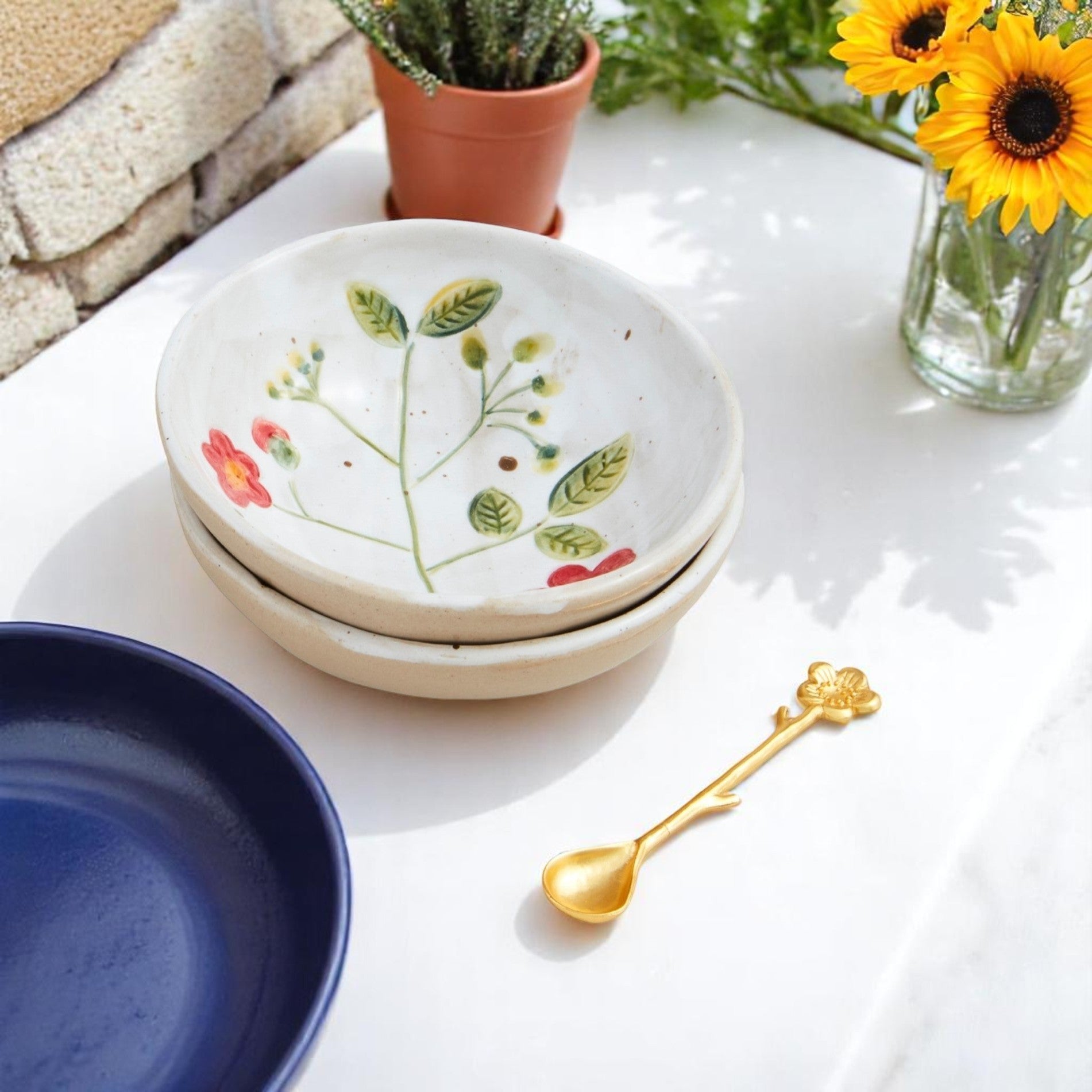 Red Flower Dipping Tidbit Set - Mellow Monkey