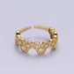 Dainty Micro Pave CZ Gold Mouse Adjustable Casual Ring O-185 - Mellow Monkey