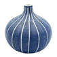 Tiny Congo - Handcrafted Porcelain Bud Vase - Navy with White Stripes - 3.2 x 3.2 x 3.4 in - Mellow Monkey