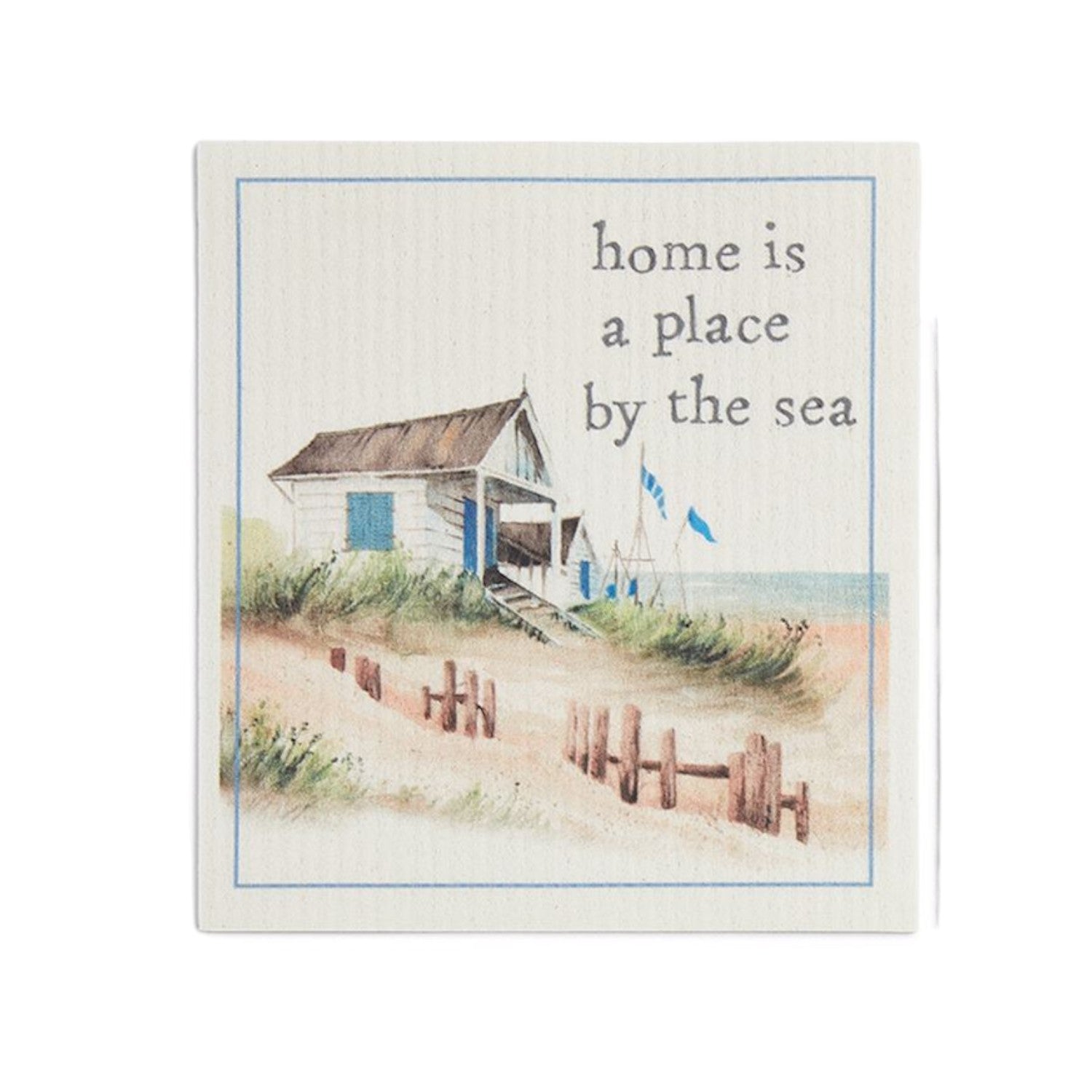 Home is a Place By the Sea- Ocean Swedish Dishcloth - Mellow Monkey