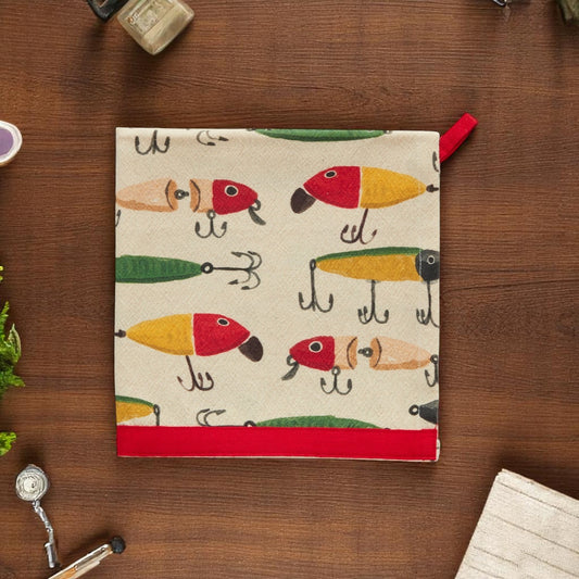 Cream Fish Patterned Towel - Mellow Monkey