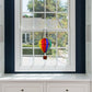 Otis Red Hot Air Balloon Stained Glass Window Panel - 11-in - Mellow Monkey