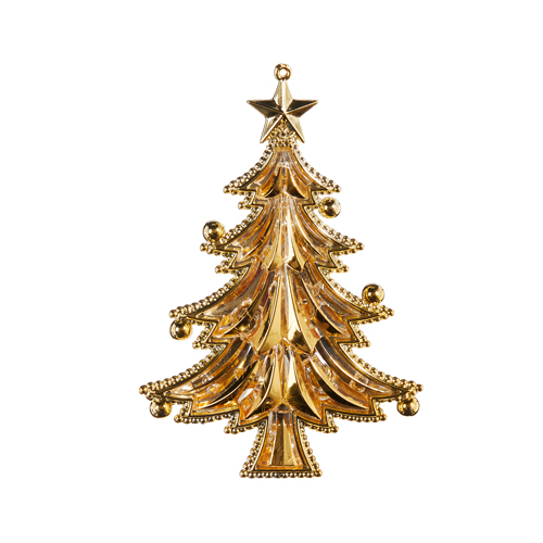 Metallic Gold Tree Ornament - 3-1/2-in - Mellow Monkey