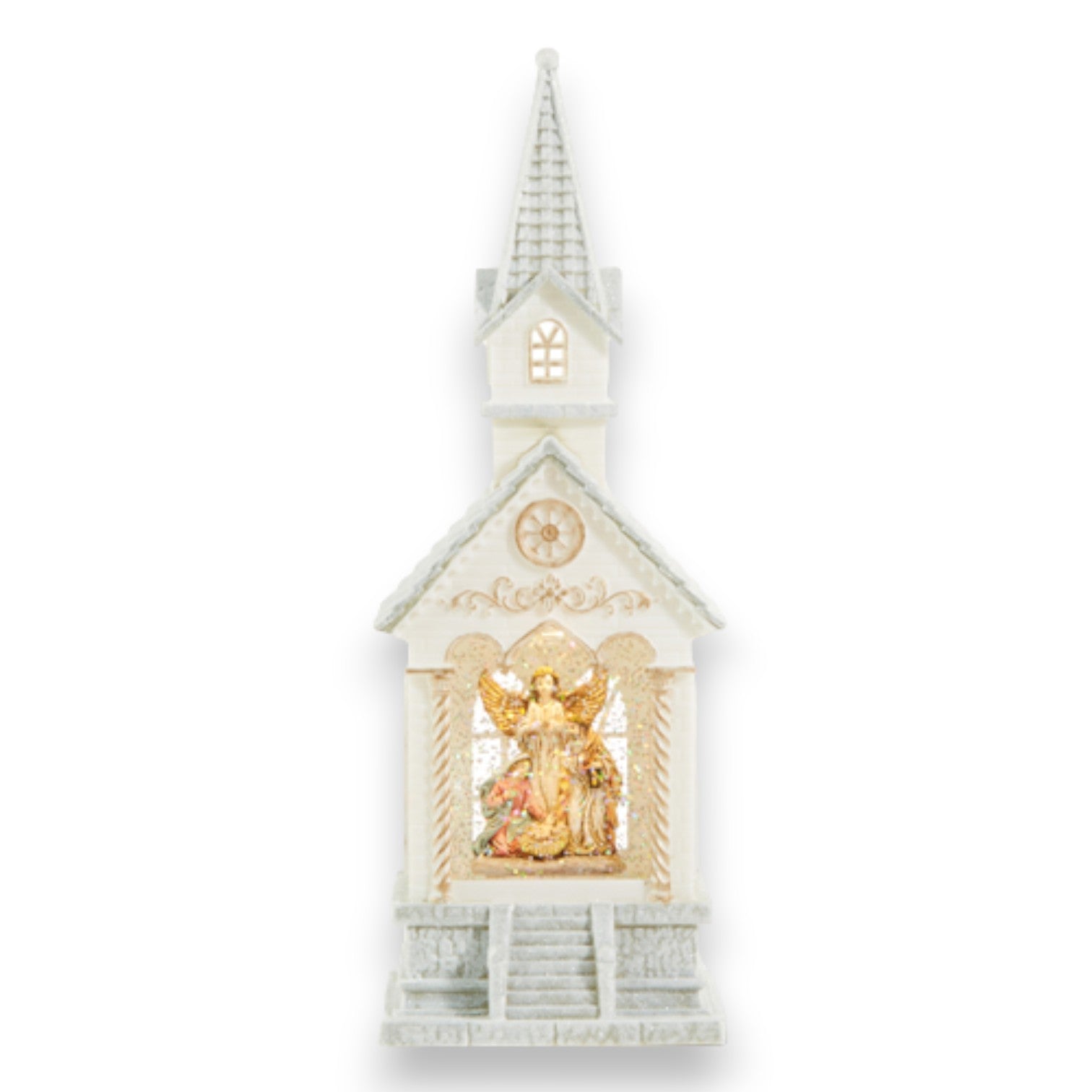 Holy Family Lighted Water Church - 11-in - Mellow Monkey