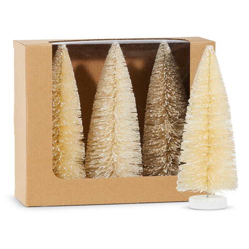 Natural Frosted Bottle Brush Trees - Set of 3 - Mellow Monkey
