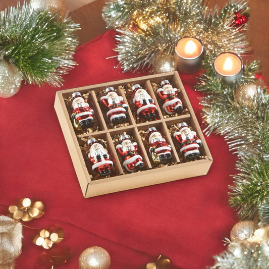 Box of Mini Santa Ornaments - Mellow Monkey