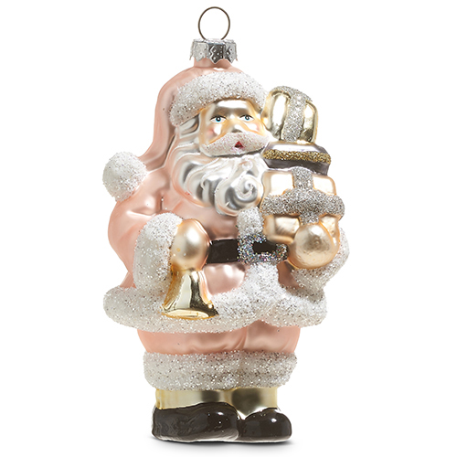 Glass Santa with Presents Ornament - 5-in - Mellow Monkey