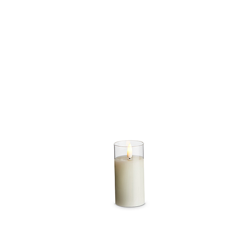Clear Glass Ivory LED Candle - 2 x 4 inches - Mellow Monkey