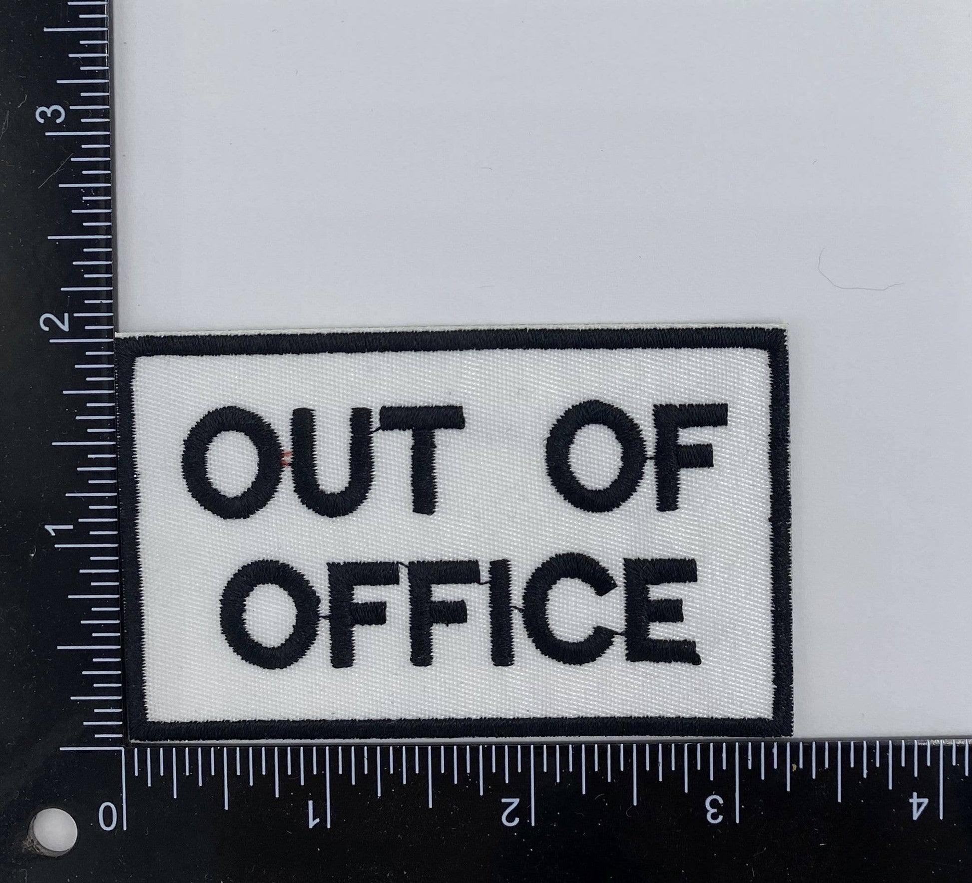 Out Of Office - Embroidered Iron on Patch - 3-1/4-in - Mellow Monkey