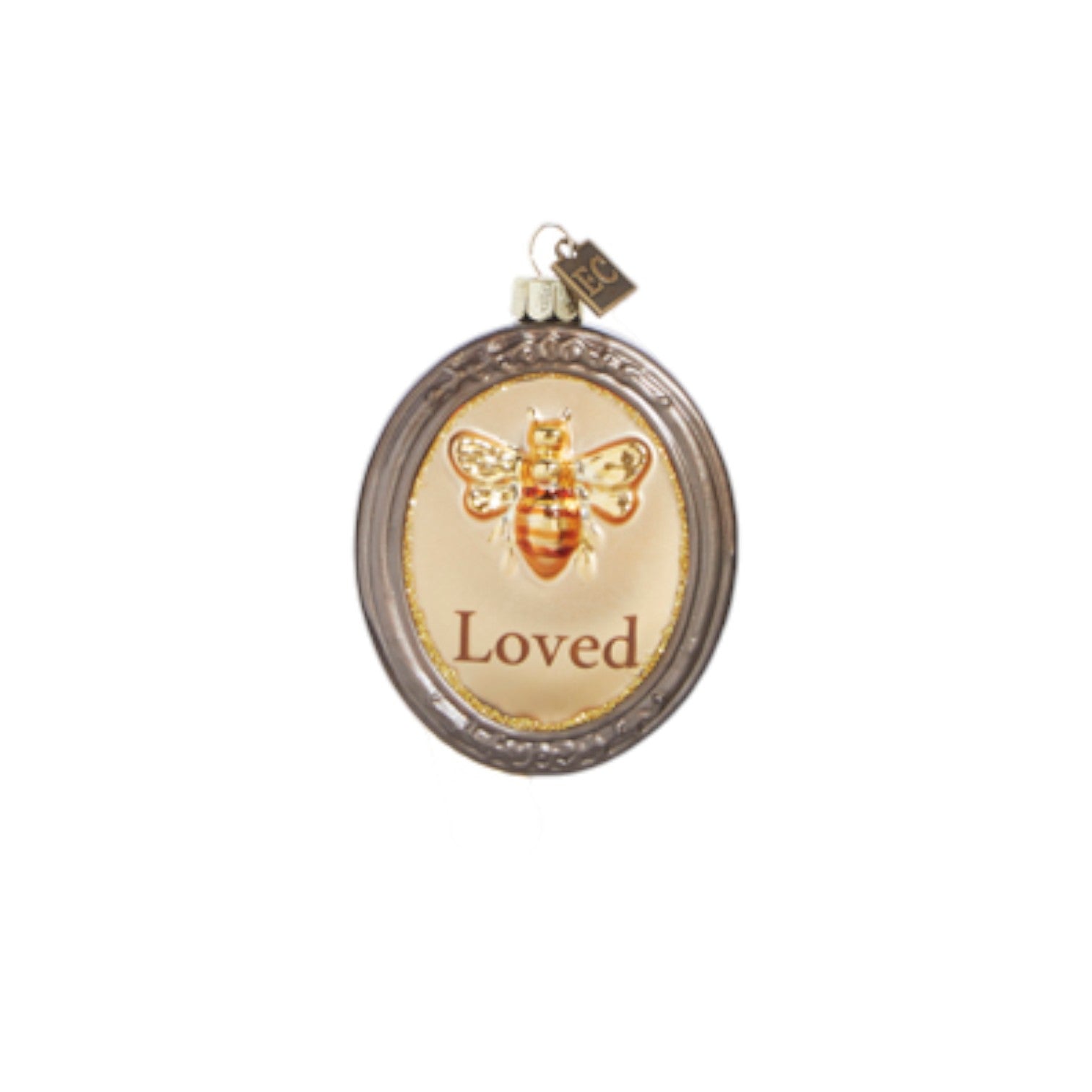 Bee Happy Charm Ornament - 3-in - Mellow Monkey