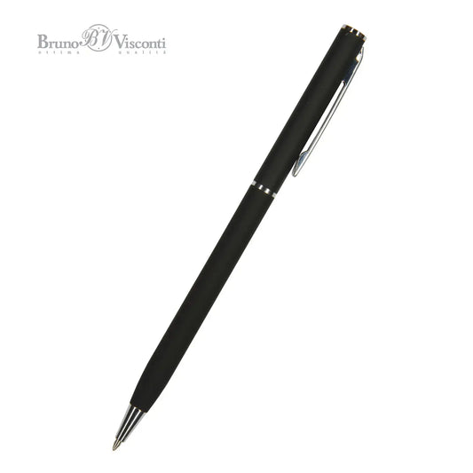Palermo Palermo Steel Barrel Ballpoint Pen by Bruno Visconti - Black and Silver