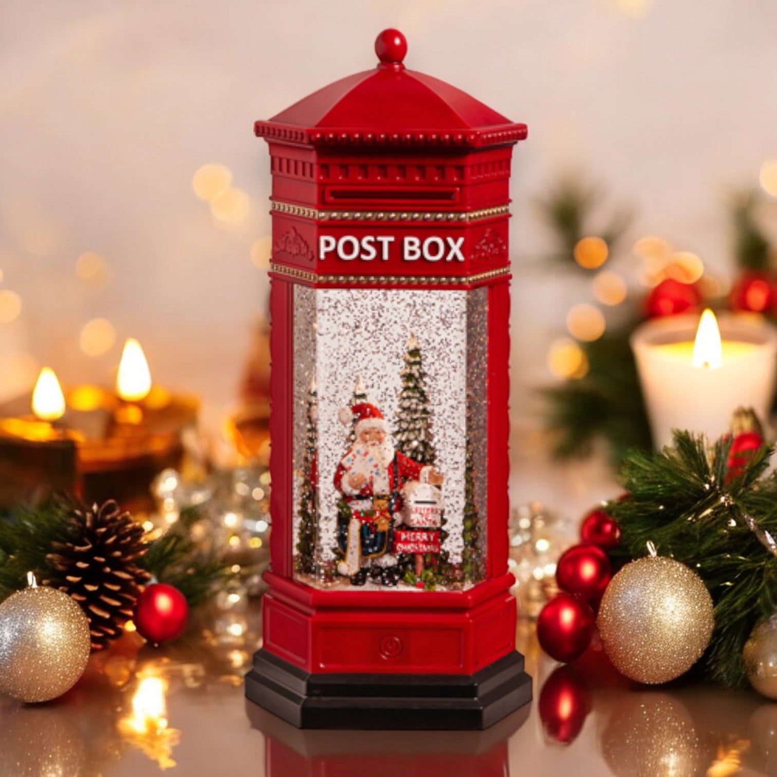Santa Lighted Water Post Box - 13-in – Mellow Monkey